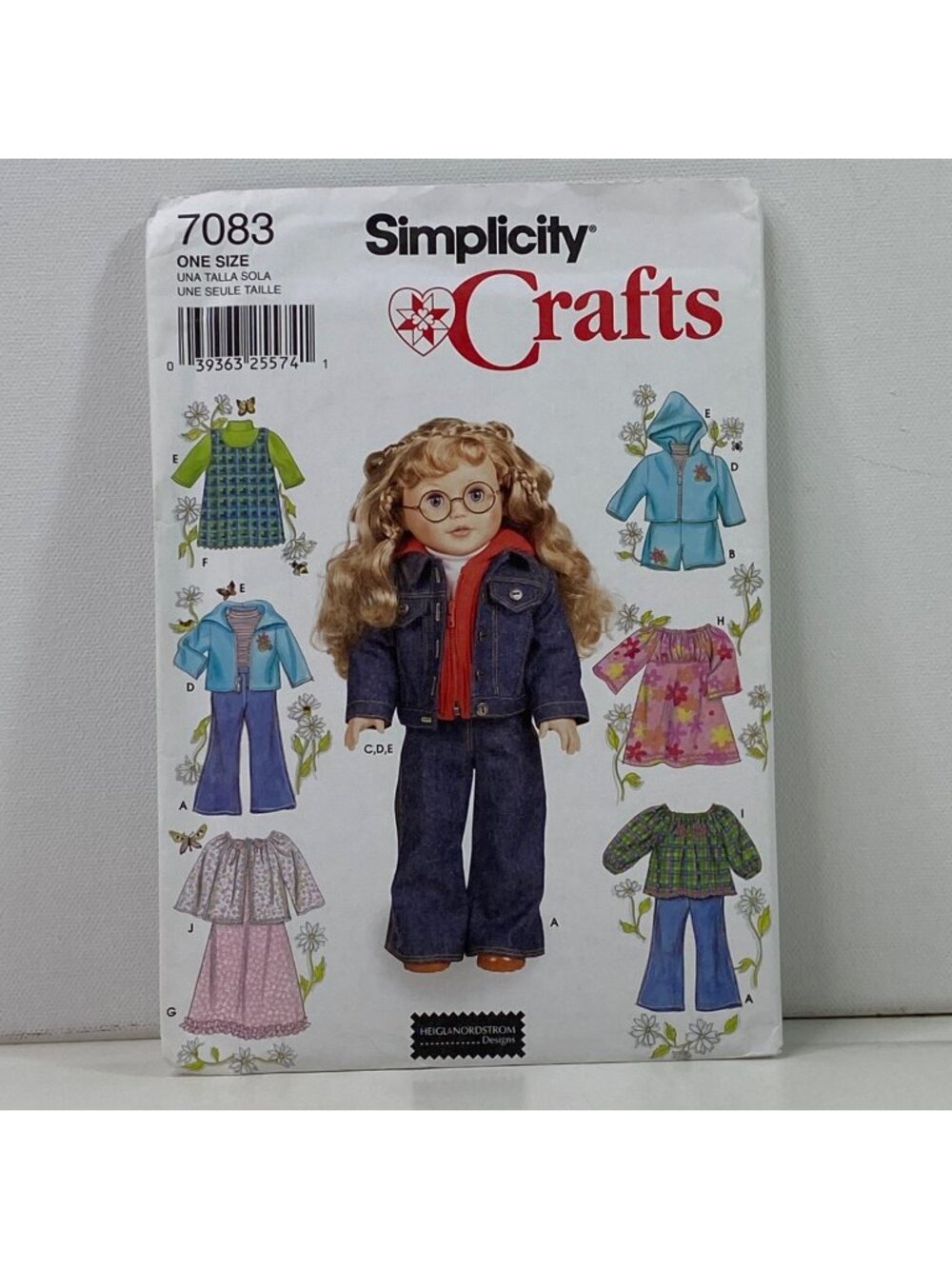 Simplicity Crafts 18 Inch Doll Sewing Pattern 7083 Uncut Jacket Pants Dress Top